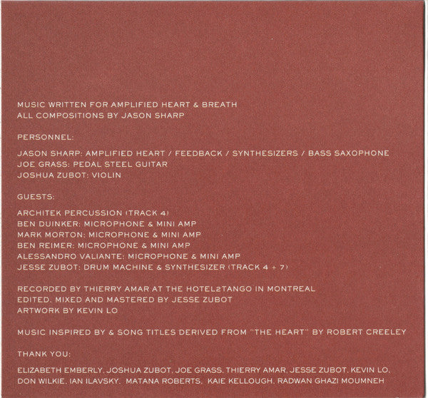 Jason Sharp : A Boat Upon Its Blood (CD, Album)