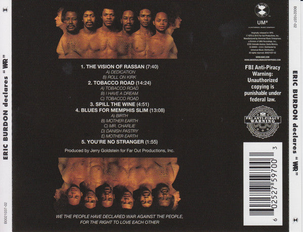 Eric Burdon & War : Eric Burdon Declares "War" (CD, Album, RE, RM)