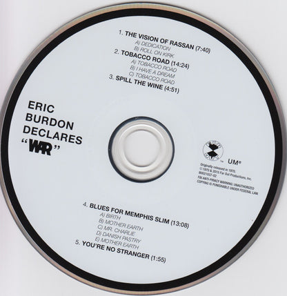 Eric Burdon & War : Eric Burdon Declares "War" (CD, Album, RE, RM)