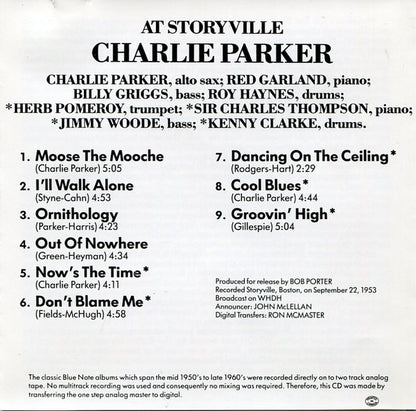 Charlie Parker : At Storyville (CD, Album, RE)