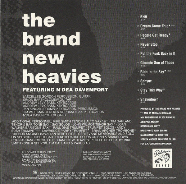 The Brand New Heavies : The Brand New Heavies (CD, Album)