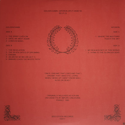 Golden Dawn / Apeiron (8) : Split Demo 95 (2xLP, Ltd, RE, RM)