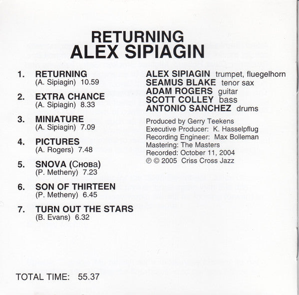 Alex Sipiagin : Returning (CD, Album)