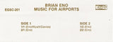 Brian Eno : Ambient 1 (Music For Airports) (Cass, Album)