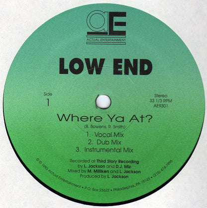 Low End (2) : Where Ya At? / Five Broke (12", Maxi)