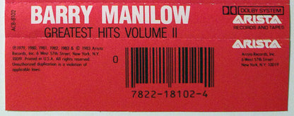 Barry Manilow : Greatest Hits Volume II (Cass, Comp, Dol)