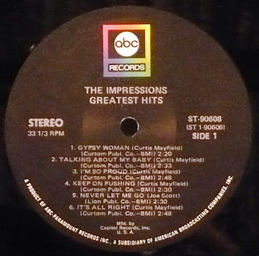 The Impressions : Greatest Hits (LP, Comp, RE)