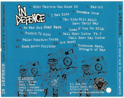 In Defence : Don't Know How To Breakdance (CD, Album)