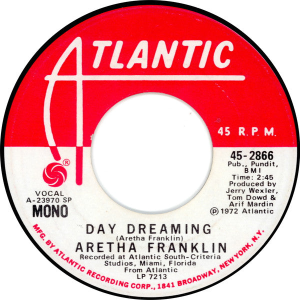 Aretha Franklin : Day Dreaming (7", Single, Mono, Promo, SP )