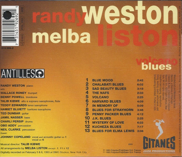 Randy Weston, Melba Liston : Volcano Blues (CD, Album)