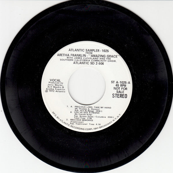 Aretha Franklin : Amazing Grace (7", EP, Promo)