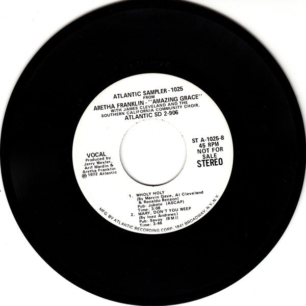 Aretha Franklin : Amazing Grace (7", EP, Promo)