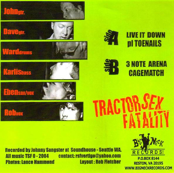 Tractor Sex Fatality : Live It Down (7")