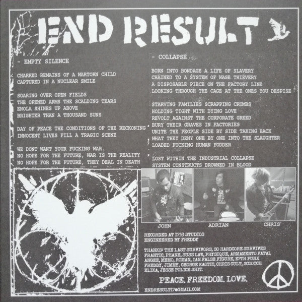 The Last Survivors / End Result (5) : We Will Resist Stand Up And Fight! (7", EP)