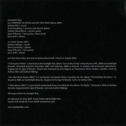 Daylight Dies : A Portrait In White (CD, Single, Enh, Ltd, Pre)