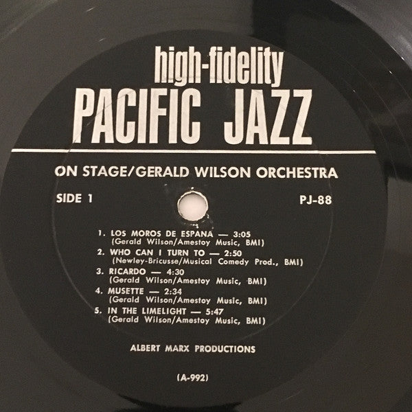 Gerald Wilson Orchestra : On Stage (LP, Album, Mono)