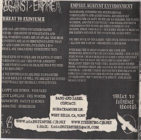 Against Empire / Holokaust : Threat To Existence / Untitled (7")