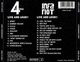 4 Skins / Infa Riot : Live And Loud!! (CD, Comp)
