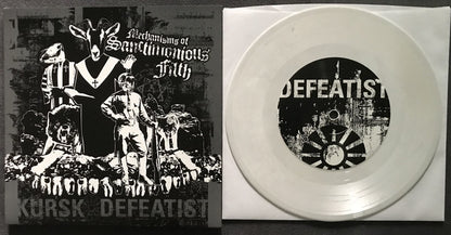 Kursk / Defeatist (2) : Mechanisms Of Sanctimonious Filth (7", Whi)