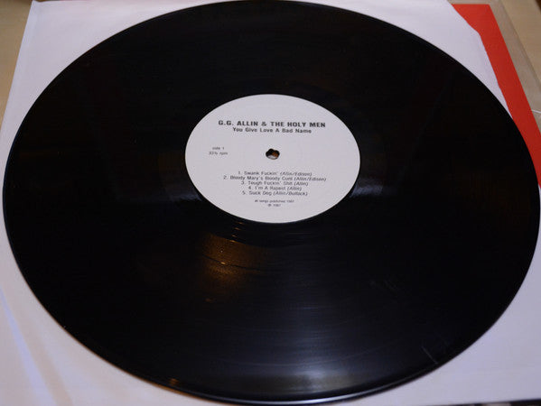 GG Allin & The Holy Men : You Give Love A Bad Name (LP, Unofficial)