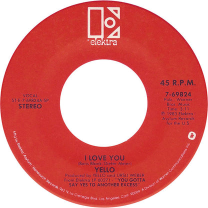 Yello : I Love You (7", Single)