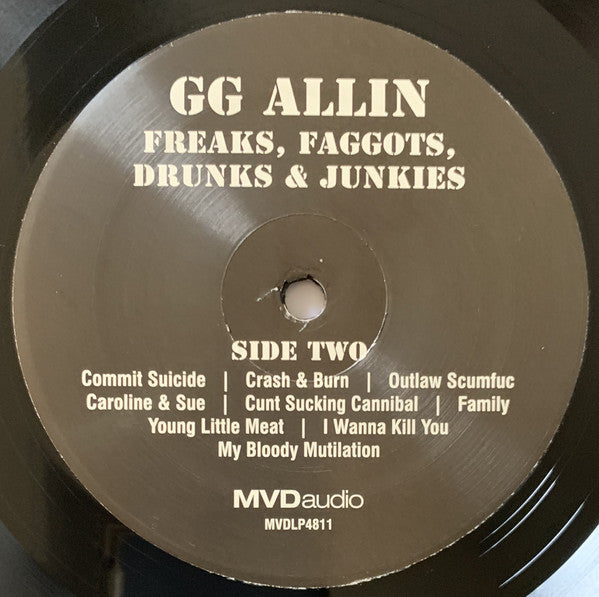 GG Allin : Freaks, Faggots, Drunks & Junkies (LP, Album, RE)