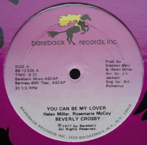 Beverly Crosby : You Can Be My Lover (12")
