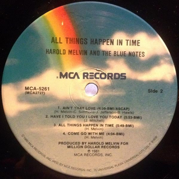 Harold Melvin And The Blue Notes : All Things Happen In Time (LP, Album)