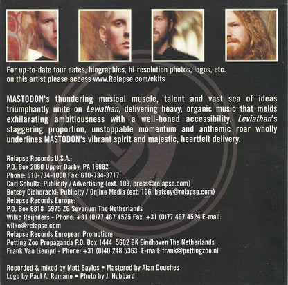 Mastodon : Leviathan Sampler (CDr, Promo, Smplr)