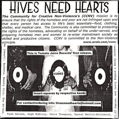 Various : Hives Need Hearts (A Benefit For CCNCV) (7", Comp)