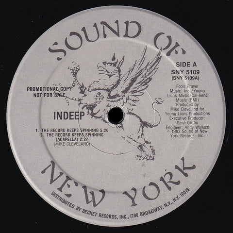 Indeep : The Record Keeps Spinning (12", Promo)