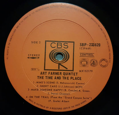 Art Farmer Quintet : The Time And The Place (LP, Album)
