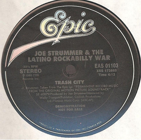 Joe Strummer & The Latino Rockabilly War : Trash City (12", Single, Promo)