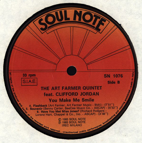 Art Farmer Quintet : You Make Me Smile (LP, Album)