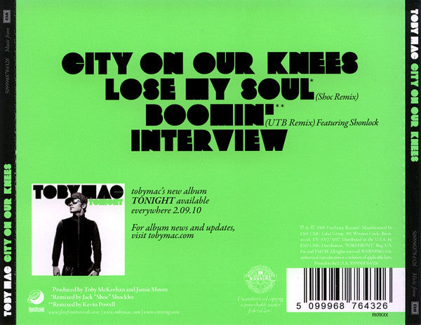 TobyMac : City On Our Knees (CD, Single)