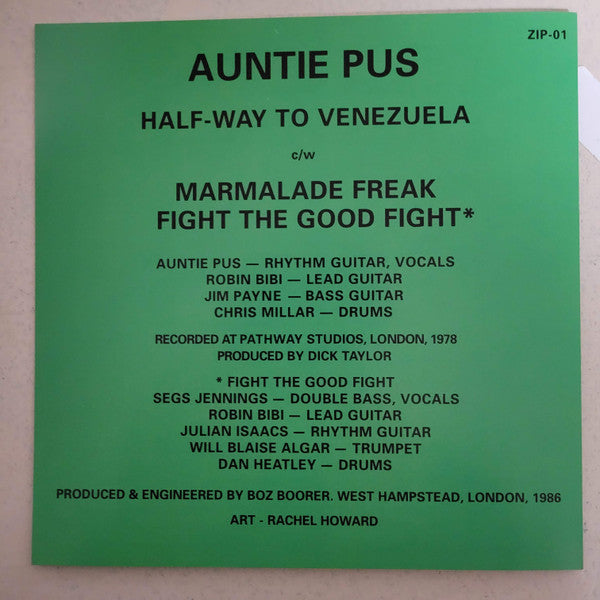 Auntie Pus : Half-Way To Venezuela b/w Marmalade Freak (7", RE, Bla)