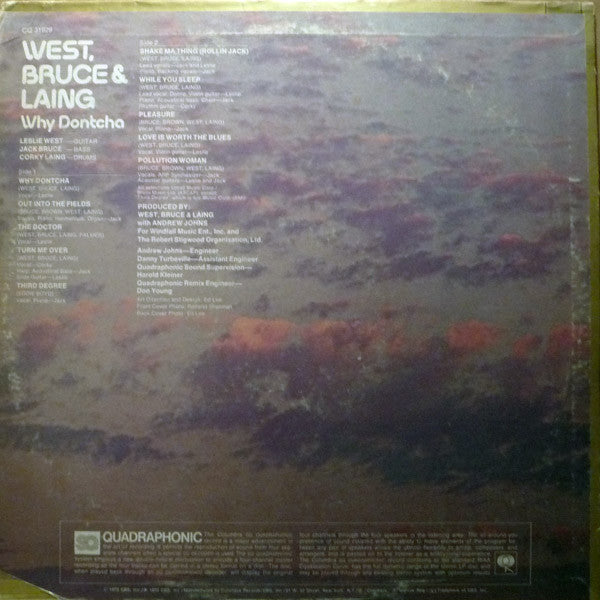 West, Bruce & Laing : Why Dontcha (LP, Album, Quad)