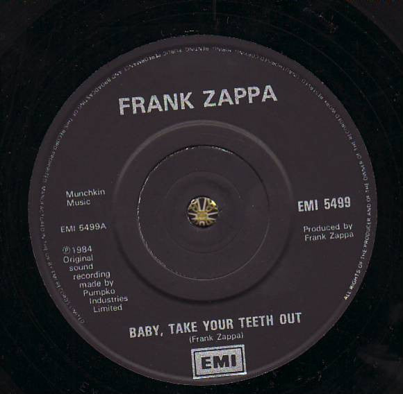 Frank Zappa : Baby, Take Your Teeth Out (7", Single)