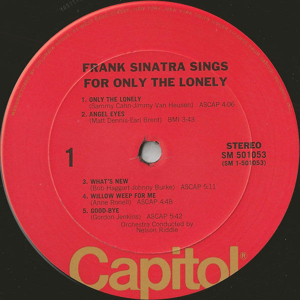 Frank Sinatra : Frank Sinatra Sings For Only The Lonely (LP, Album, Club, RE)