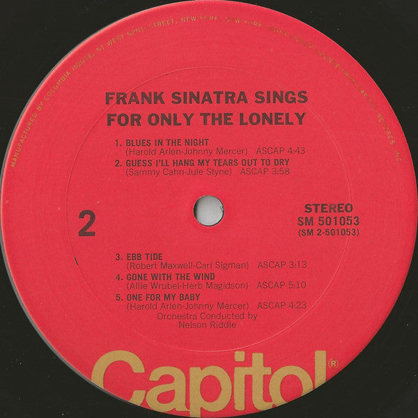 Frank Sinatra : Frank Sinatra Sings For Only The Lonely (LP, Album, Club, RE)