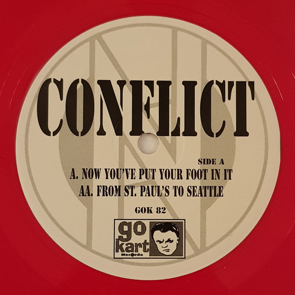 Conflict (2) : Now You've Put Your Foot In It (7", Single, Red)