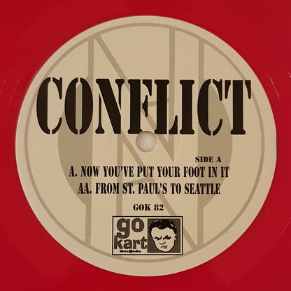 Conflict (2) : Now You've Put Your Foot In It (7", Single, Red)
