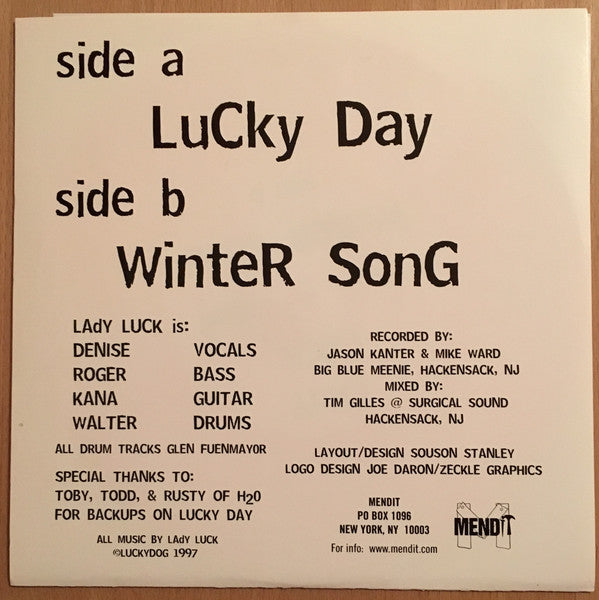 Lady Luck (2) : Lucky Day (7", Pin)