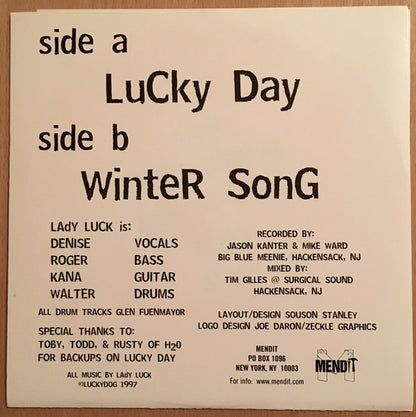 Lady Luck (2) : Lucky Day (7", Pin)