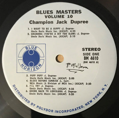 Champion Jack Dupree : Blues Masters  (LP, Album, Ltd)