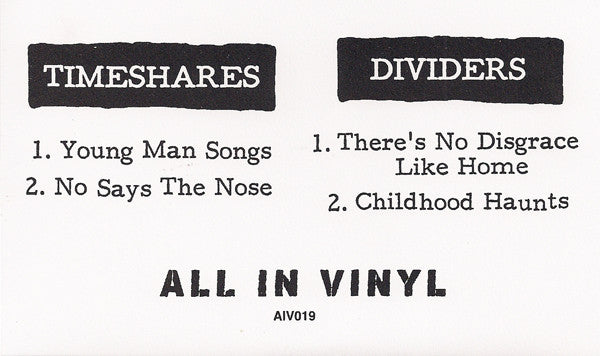 Timeshares / Dividers : Timeshares / Dividers (7", Whi)