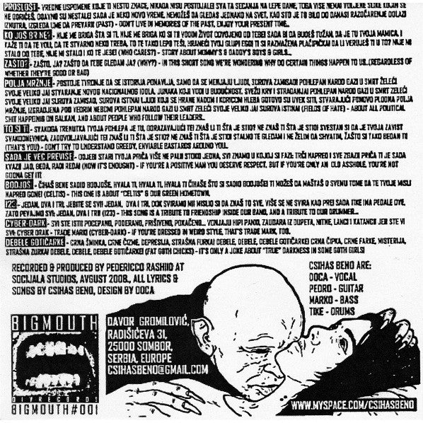 Misanthropic Noise / Csihás Benö : Regurgitated Mincer/ Proslost (7")