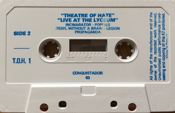 Theatre Of Hate : Live At The Lyceum (Cass)