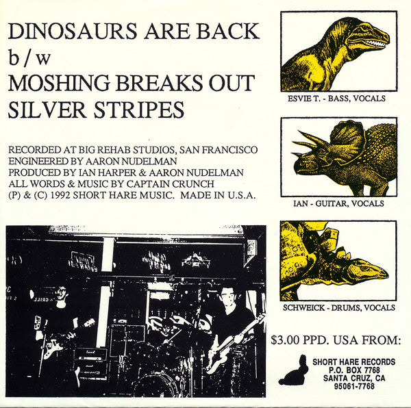 Captain Crunch : Dinosaurs Are Back (7", Single, Yel)