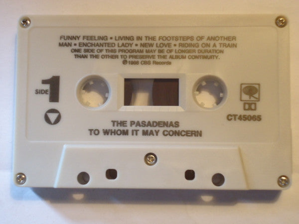 The Pasadenas : To Whom It May Concern (Cass, Album, Dol)